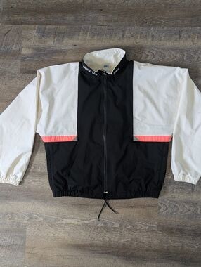 ASICS Gore-Tex Black & White Windbreaker with Coral Accents